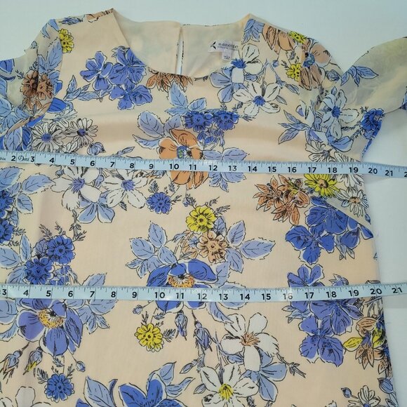 Nanette Lepore Dress Womens 4 Pink Floral Print Bella Donna‎ Ruffle Bell Sleeve - Picture 9 of 12